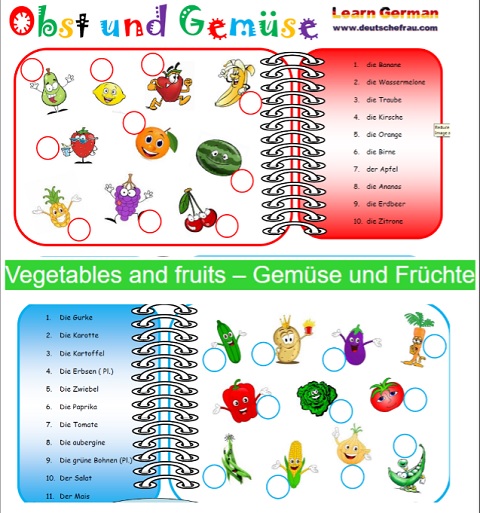 Obst und Gemüse - Vegetables and fruits