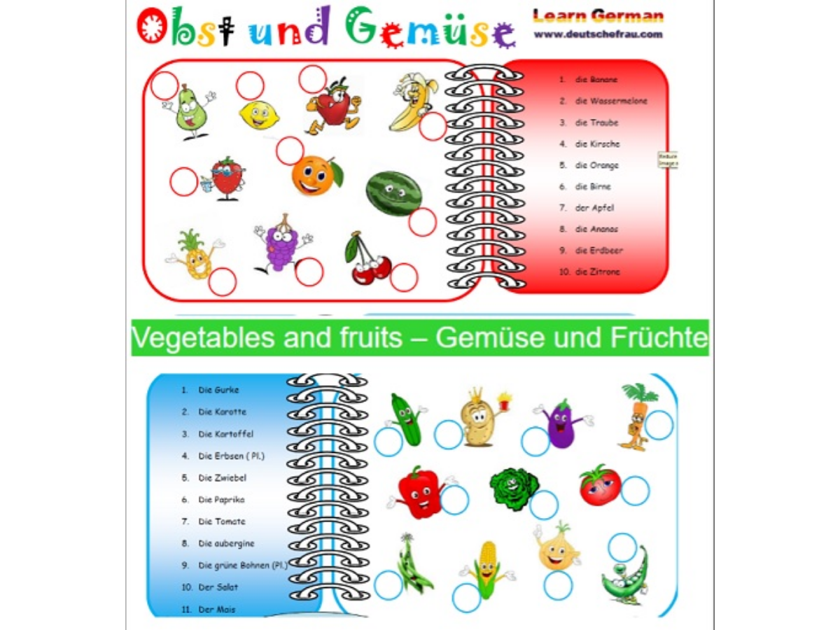 Obst und Gemüse – Vegetables and fruits