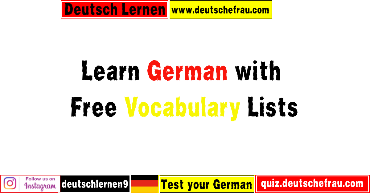 Learn German with Free Vocabulary Lists